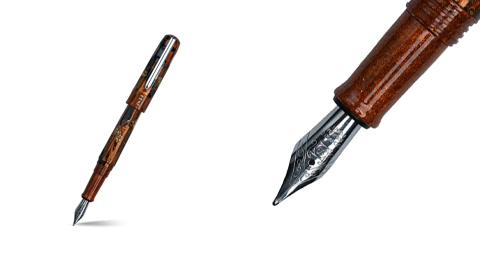 For The Bold & Magnetic Retiree: BENU Talisman Tiger’s Eye Fountain Pen