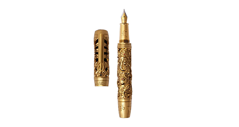 Modern Luxury: Noblia Limited Edition Ganesha Fountain Pen (Medium) Gold